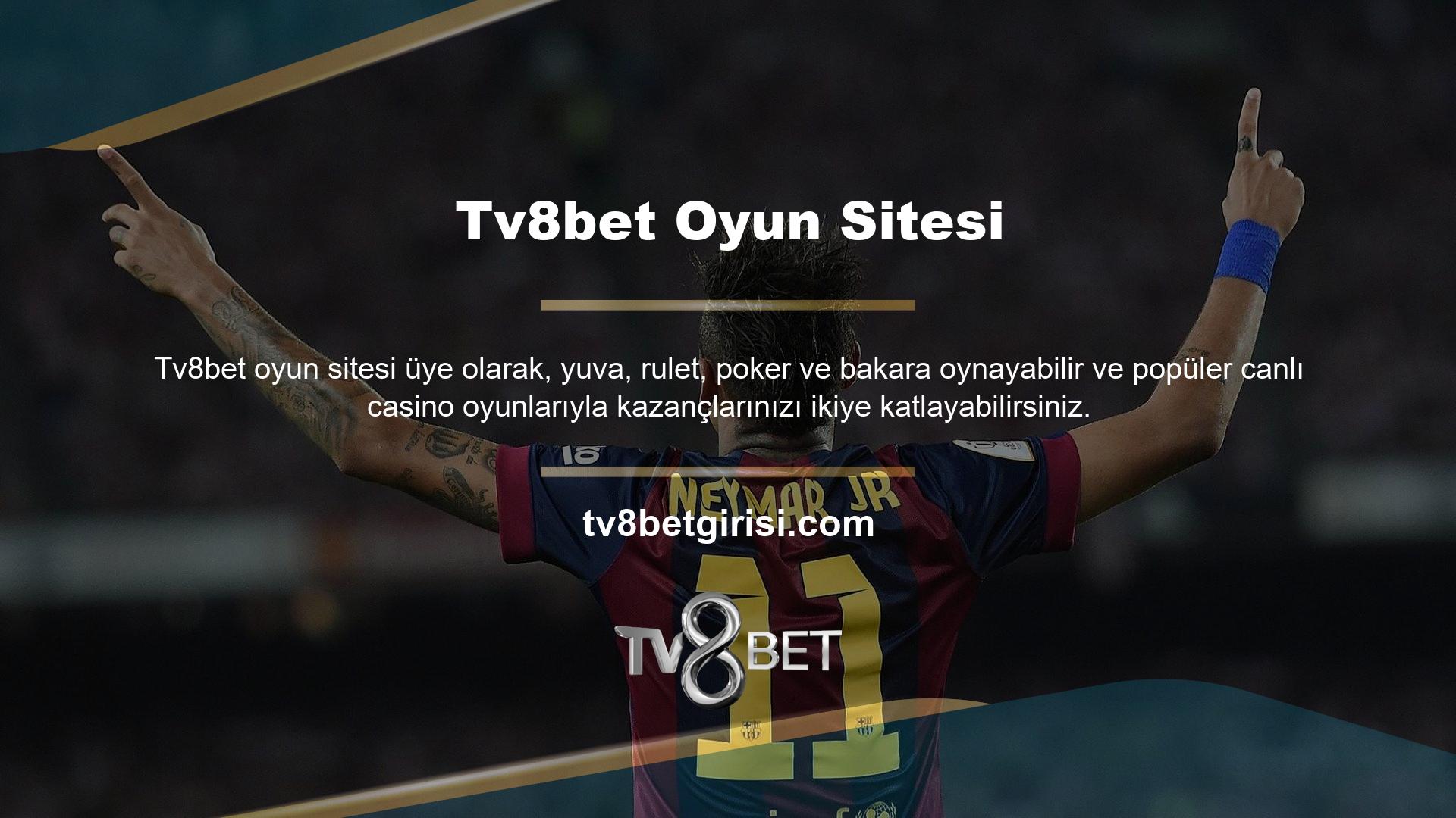 Canlı spor ve casino bahis sitesi Tv8bet Facebook adresi, ilk üye oldukları andan itibaren bonuslar ve promosyonlar sunar ve zamanla Twitter'daki adreslerini duyurarak mevcut adresinize anında erişebilirsiniz